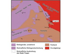 Karte zur Verbreitung des Rotliegenden in Bayern