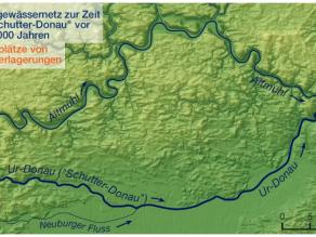 Kartenausschnitt mit Verlauf der Schutter-Donau