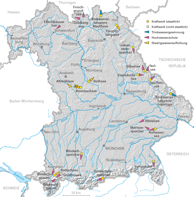 Bayern Flüsse Karte