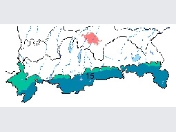 Ausschnitt der Bayernkarte mit der Landschaftseinheit