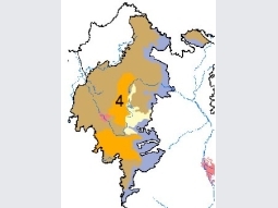 Ausschnitt der Bayernkarte mit der Landschaftseinheit