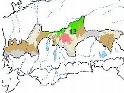 Ausschnitt der Bayernkarte mit der Landschaftseinheit