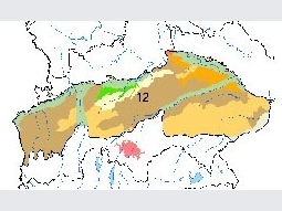 Ausschnitt der Bayernkarte mit der Landschaftseinheit