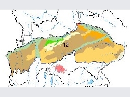 Ausschnitt der Bayernkarte mit der Landschaftseinheit Ausschnitt der Bayernkarte mit der Landschaftseinheit