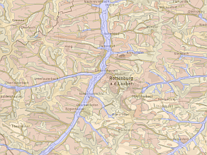 Detail: Screenshot der Übersichtsbodenkarte 1:25.000 (ÜBK25) bei Rottenburg an der Laaber.