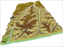 Bildschirmansicht des 3D-Modells eines Untergundes