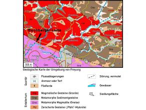Geologische Karte der Umgebung von Freyung