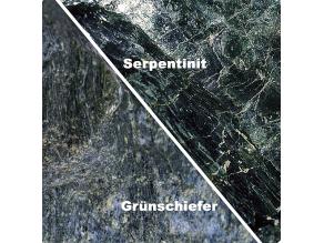 Beispiel für Grünschiefer und Serpentinit