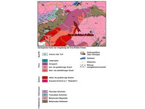 Geologische Karte der Umgebung der Drei-Brüder-Felsen