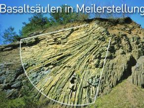 Die Basaltsäulen in Meilerstellung