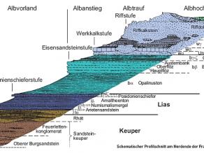 Schematischer Profilschnitt am Nordende der Frankenalb