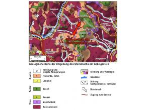 Geologische Karte der Umgebung des Vulkankrater