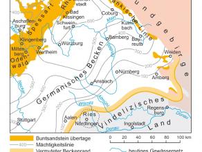 Karte zum Verbreitungsgebiet von Buntsandstein