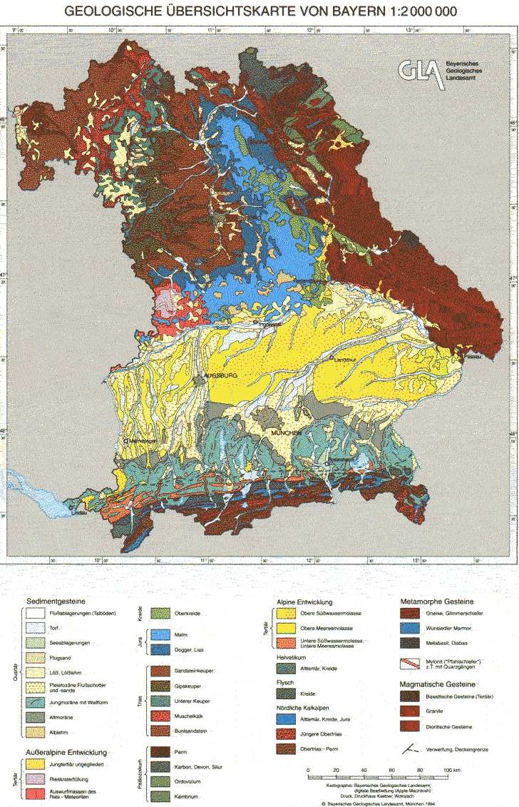Geologische Karte Bayern | Karte