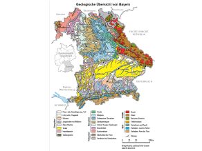 Postkarte Geologische Übersicht von Bayern
