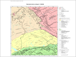 Bayernkarte mit den tektonischen Großeinheiten