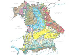 Geologische Übersichtskarte von Bayern