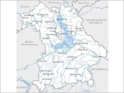 Bayernkarte mit Untersuchungsgebiet westlich von Amberg