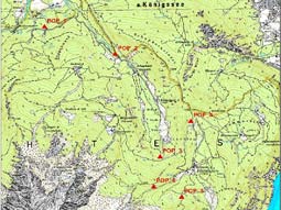 Lage der Probenahmestandorte im Nationalpark Berchtesgaden POP 1 – POP 6: Fichtenbestände (Boden, Fichtennadeln, SPMDs, Meteorologie). Lage der Probenahmestandorte im Nationalpark Berchtesgaden POP 1 – POP 6: Fichtenbestände (Boden, Fichtennadeln, SPMDs, Meteorologie).