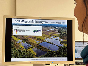 Eine Person blickt auf einen Bildschirm mit Informationen zum ANK.