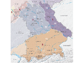 Ursprungsgebiete in Bayern innerhalb derer gebietseigenes Saatgut in Verkehr gebracht werden darf. Die Grenzen der einzelnen Ursprungsgebiete orientieren sich an Naturraumgrenzen.