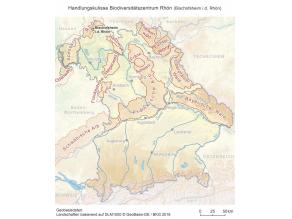 Karte mit Mittelgebirgen und anderen Höhenzügen in Nordbayern