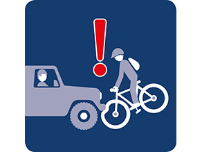 Ein Radfahrer kollidiert mit einem Radfahrer.
