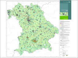 Bayernkarte mit Inhalten der Klimaanalysekarte.