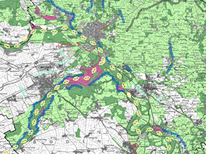 Kartenausschnitt aus dem Zielkonzept des Fachbeitrages zum Landschaftsrahmenplan Donau-Wald.