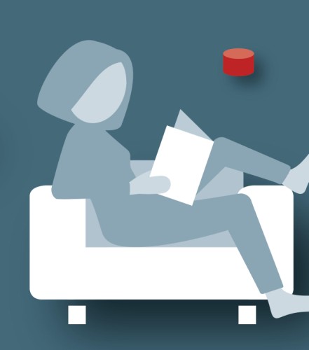 Das Piktogramm zeigt eine Frau auf einem Sofa. Das Exposimeter an der Wand symbolisiert, dass in dem Raum die Radonkonzentration gemessen wird. Die Bewohner legen die Exposimeter in die Räume, in denen Messungen geplant sind. Das Piktogramm zeigt eine Frau auf einem Sofa. Das Exposimeter an der Wand symbolisiert, dass in dem Raum die Radonkonzentration gemessen wird. Die Bewohner legen die Exposimeter in die Räume, in denen Messungen geplant sind.