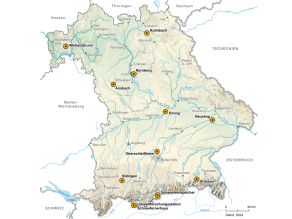 Bayernkarte mit den Standorten des immissionsökologischen Messnetzes Bayernkarte mit den Standorten des immissionsökologischen Messnetzes