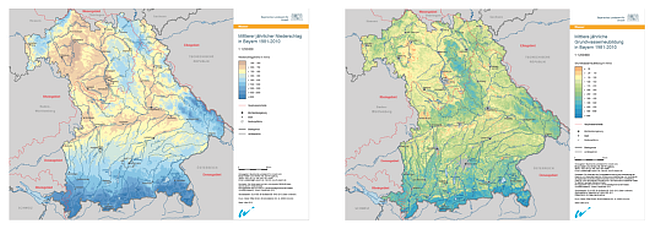 Karten zum Niederschlag und zur Grundwasserneubildung in Bayern. Nachfolgende Links zum Herunterladen der Karten. Karten zum Niederschlag und zur Grundwasserneubildung in Bayern. Nachfolgende Links zum Herunterladen der Karten.