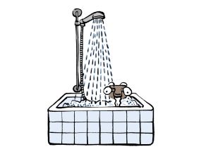 Zeichnung einer Dusche. Zeichnung einer Dusche.