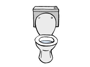 Zeichnung einer Toilette. Zeichnung einer Toilette.