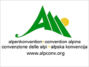 Logo Alpenkonvention: angedeutete Berge