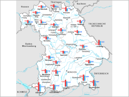 Niederschlagshöhen der Messstationen