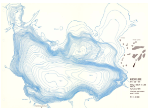 Die Linien gleicher Wassertiefen des Kochelsees