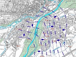 Grundwasser-Gleichenplan vom 23.05.99: Isarabfluss 600 m³ /s (Bildquelle: WWA München).