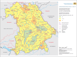Bayernkarte mit Übersicht der Gewässerbelastungen