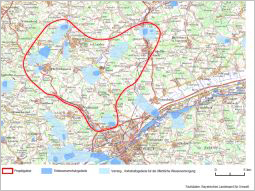 Kartenausschnitt des Projektgebietes, nördlich von Landshut