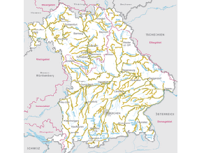Die Risikokulisse 2018 in Bayern, die Grundlage für die Hochwassergefahren- und -risikokarten im 2. Bearbeitungszyklus der Richtlinie ist.