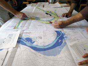 Bewertung des Hochwasserrisikos anhand einer Karte