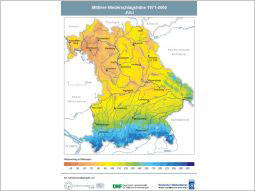 Karte zu Mittlere Niederschlagshöhe 1971-2001, Juli