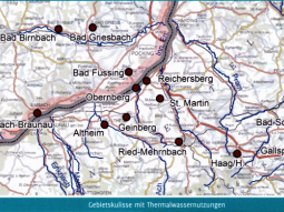 Kartenausschnitt aus dem genannten Gebiet zwischen Niederbayern und Oberösterreich